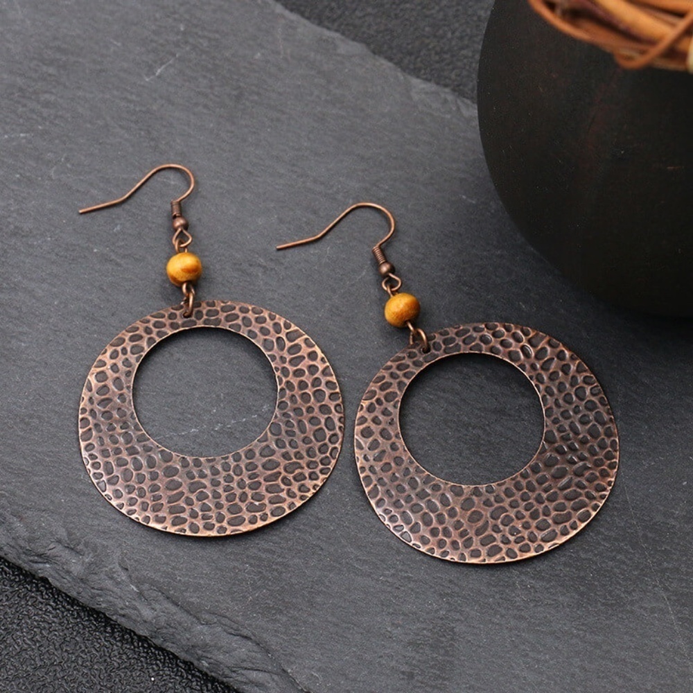 *TENA* Bronze Retro Round Fashion Earrings